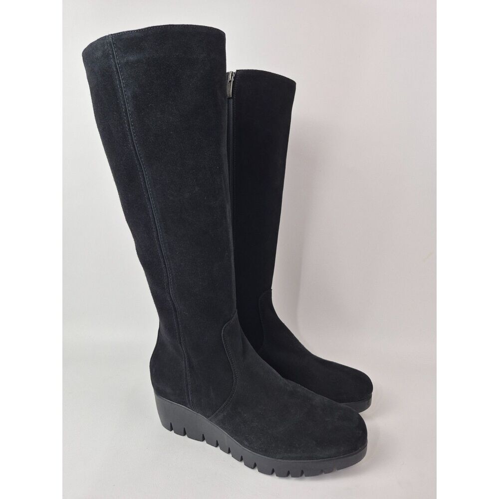 La Canadienne Womens Black Ty City Dry Waterproof Knee High Suede Boots Size 8.5
